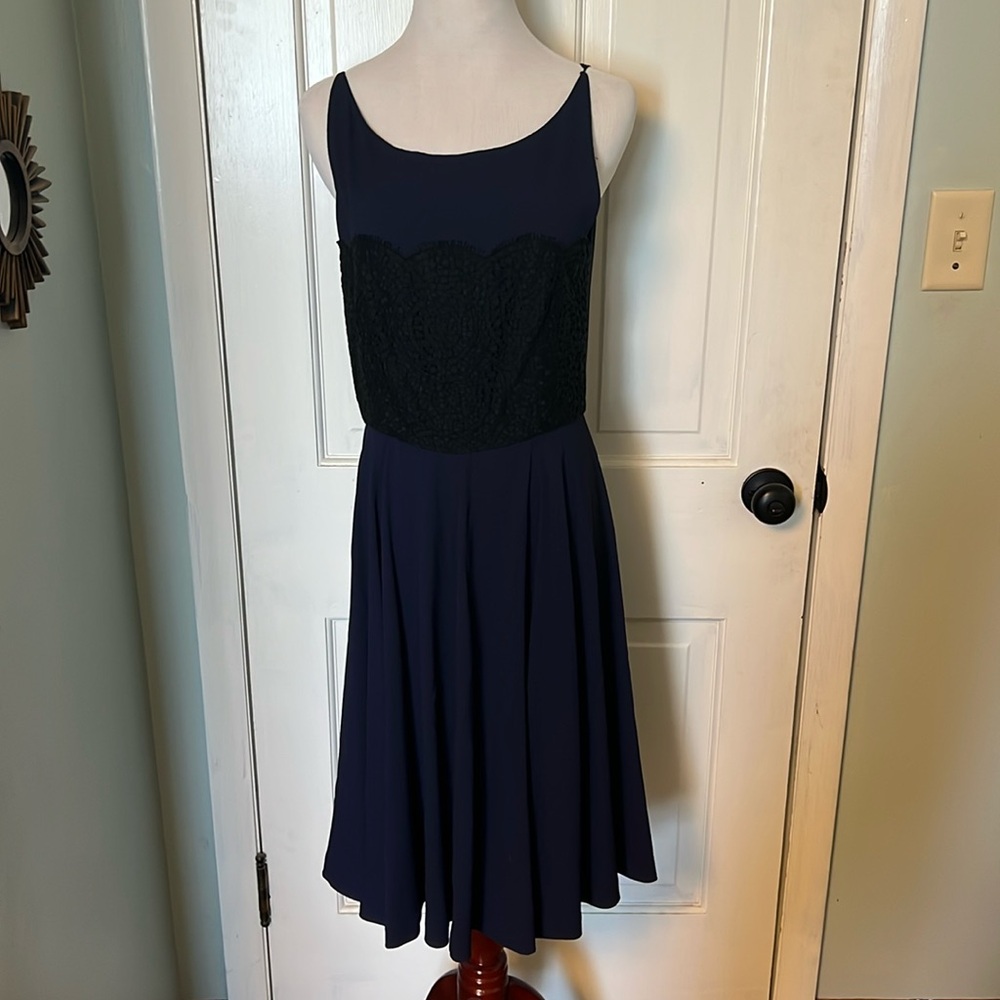 Piazza sempione navy and black lace dress